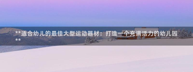 意昂体育3是干嘛的公司：**适合幼儿的最佳大型运动器