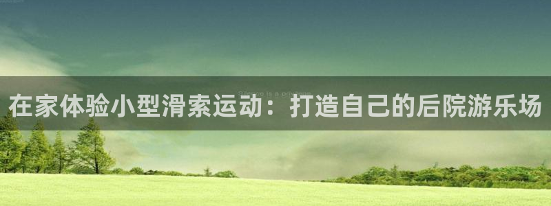 意昂3娱乐网站：在家体验小型滑索运动：打造自己的后院