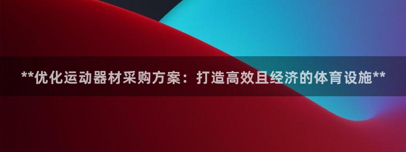 意昂3神州：**优化运动器材采购方案：打造高效且经济